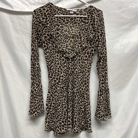 Victoria's Secret Other - Victoria’s Secret Long Sleeved Animal Print Night Gown Sleep Wear Lounge Wear S